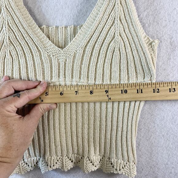 Womens Babydoll Crochet Tank Top Sz XS/S Boho Beachy Festival Romantic Hippie - Picture 5 of 8